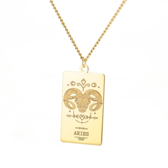 18K Gold Plated Zodiac Horoscope chain Collar Pendant Necklace - Picture 5 of 12